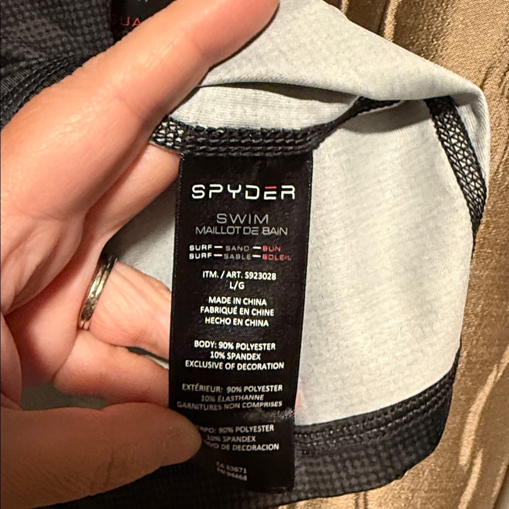 Spyder Swim Rash Guard Black Camouflage Large - Picture 6 of 6